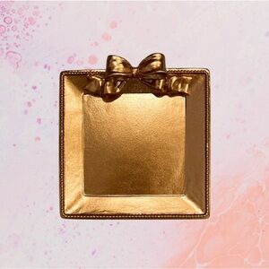 Gold Bow Accent Ring Dish - Women Accessories